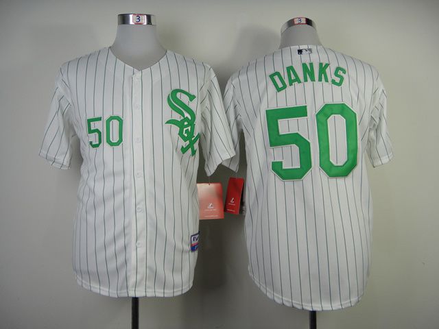 Men Chicago White Sox #50 Danks White green MLB Jerseys->chicago white sox->MLB Jersey